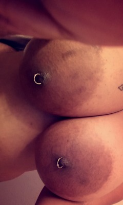 moan-milkshake:  My nipple rings were too small and started to