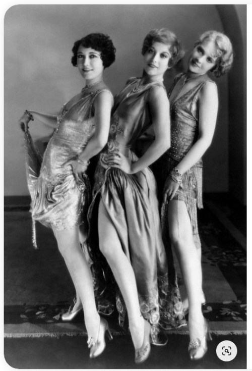 Dorothy Sebastian, Joan Crawford, Anita Page, on-set of the Silent
