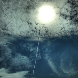 Chem(sp?) trail right into the sun. I thought it looked cool