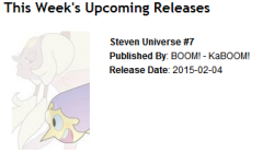 Looks like issue #7 of the SU comic will be coming out next Wednesday,