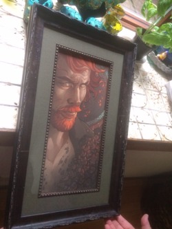 Framed print of flame-haired Pirate Captain Flint of Black Sails.