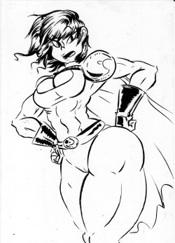 day 26 of Inktober! Powergirl. I just realize I messed up with