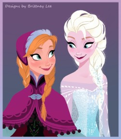 gotodisneyandbeyond:  Anna and Elsa. By Brittney Lee. 