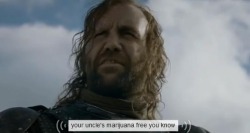 gameofthronestranscribed:  Edmure’s struggle with weed is known