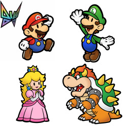 nothingbutgames:  Super Paper Mario (2007) playable characters.
