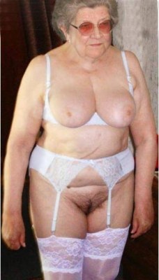 nudeoldladies:  Here’s an old granny in very sexy lingerie!Find