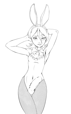 kyderarts:  Playboy Bunny Futa Rukia - Commission. 