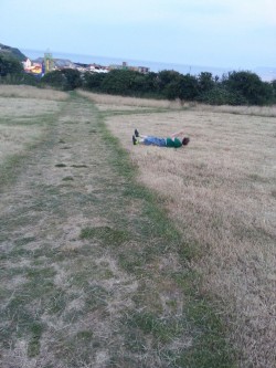 abcubs:  The littles fun of rolling down a  hill!