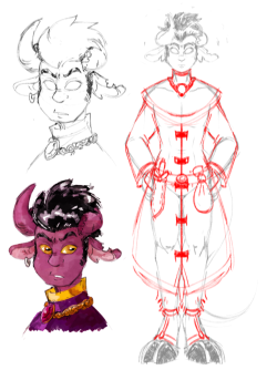 my shitty dnd tiefling character. still working on the design