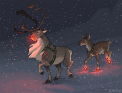 releasethedogsofwar:  thingswithantlers:  Grandpa Rudolph by Kobb