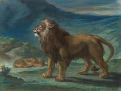 hajandrade:Eugène Delacroix (French, 1798 - 1863), Lion and