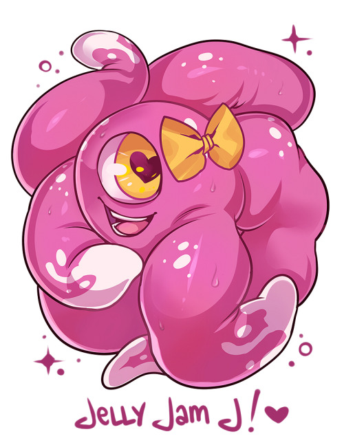 cinnabunnyyy:  Its a Jelly Jam J! (‘J’ can represent any J name given by an owner). They are adorably cute kind-hearted creatures consisting of any flavor jelly and jam.This pink one in particular (often just referred to as Jay) is the first created