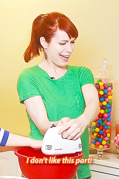  Felicia Day and an electric mixer. [x] 