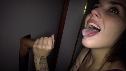 She came to the Gloryhole horny and hungry!  She ate every drop of cum that was fed to her by strangers.  Just the way we like them!https://GloryholeSwallow.com