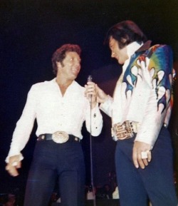 takingcare-of-business:  Elvis Presley and Tom Jones on stage