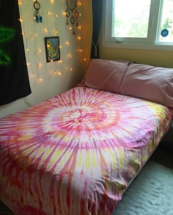 I finally tie dyed some bedding ❤️ Always falling asleep