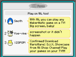 suppermariobroth:  The D.I.Y. Forum seen in WarioWare: D.I.Y.