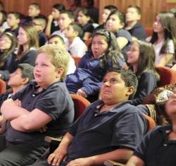  Fifth graders attending a sexual ed presentation 