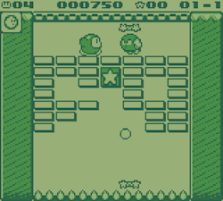 aaronki3:  Kirby’s Block Ball (GameBoy, 1996) I think half