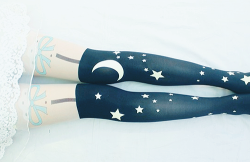 gasaii:  Harajuku Baby ♥ Starry sky tights | Enter “gasaii10“