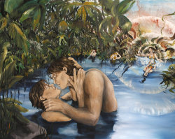 gay-erotic-art:  Narcissus and Echo by AfdemridgeAnd now I’m