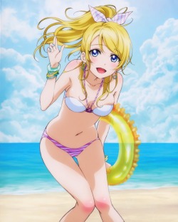 akira-europe:  ayase eli bikini cleavage love live! swimsuits