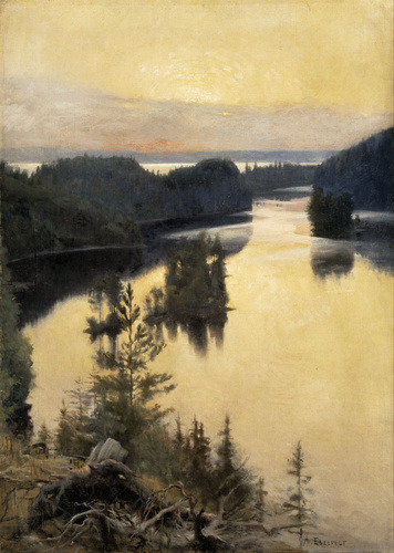 artist-albert-edelfelt:  Kaukola Ridge at Sunset, 1890, Albert