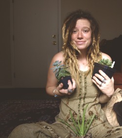 dreadheaven:  Proud new succulent momma and freshly washed dreads