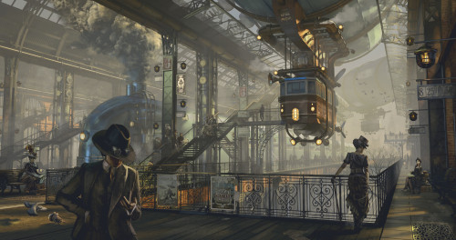 steampunktendencies:Steampunk Trainstation by Virag Agg