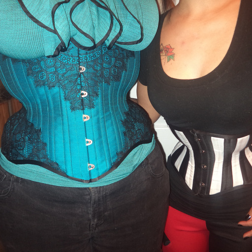 party0ndarth:  The closest I come to wearing jeans. #corset #sinandsatin