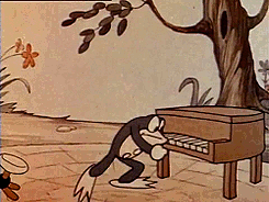cortoony:  Flip The Frog - Fiddlesticks (1930)  Talk about obscure! Flip is what happened when Ub Iwerks (the animator who created Mickey Mouse for Walt Disney) got his own studio. And that character holding the fiddle? Not Mickey Mouse at ALL. Nope.