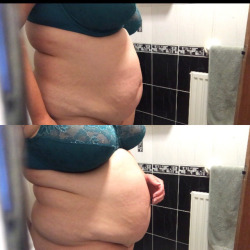 fatadmirer:  Belly inflation, before and after. Submitted by
