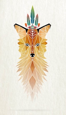 bestof-society6:   ART PRINTS BY MANOOU fox spirit white deer raccoon