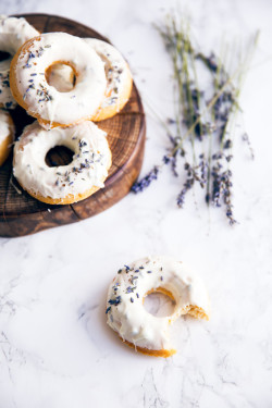 guardians-of-the-food:Lemon Lavender Donuts with White Chocolate