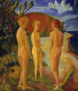 igormaglica:  Erich Heckel  (1883-1970), Drei Frauen vor roter