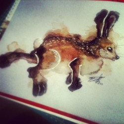 wolfiboi:  I watercoloured a bunneh, need to think of a pretentious