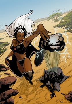 superheroesincolor:   Black Panther (T’Challa) & Storm