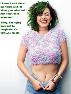 Katy Perry.  If you have a small penis never play this game unless