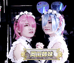 mochichan46:Nana and her little sister cosplaying Re:Zero’s