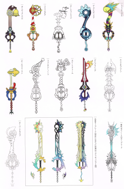 as-warm-as-choco:Key-blades’ designs from “Kingdom Hearts