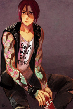 butleronduty:  Rin looking very pg-13 in his sakura and shark