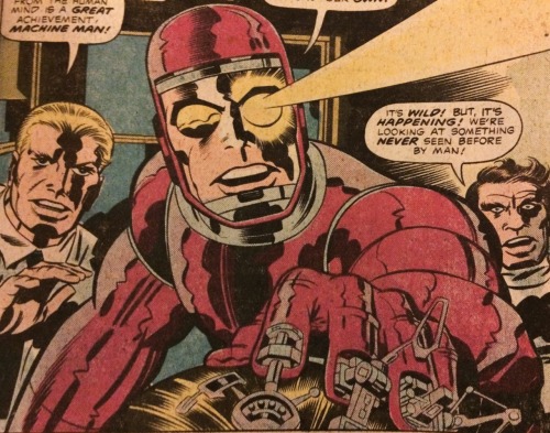 70sscifiart:  Jack Kirby gives Machine Man some crazy robotic
