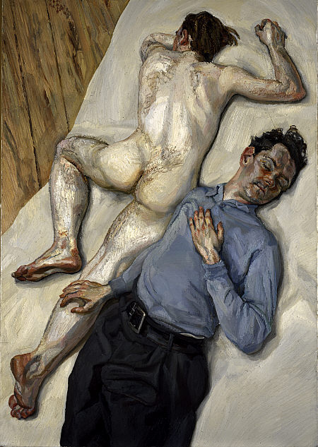 artist-freud:Two Men, 1988, Lucian FreudMedium: oil,canvas