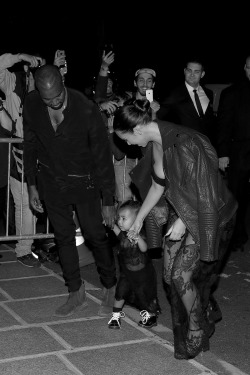 senyahearts:  Kanye, Kim & North - Givenchy Show, Spring