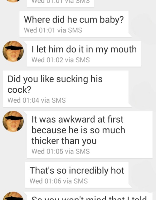 ashandj:  Another hot text from this hot couple  I like that she pretended to “want more,” meanwhile she had already blown the guy.