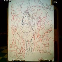 Drawing Incogneato and Dahlia Strack at Dr.  Sketchy’s