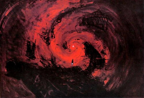 70sscifiart:1979 Black Hole concept art by Peter Ellenshaw