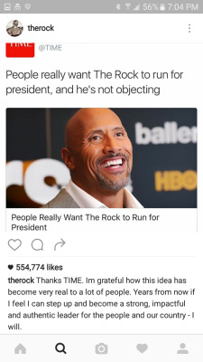 restlessgrrl:  PRESIDENT DWAYNE THE ROCK JOHNSON 2020 WE WERE