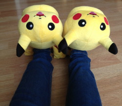 sleepywbu:  my pikachu slippers