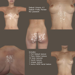 A set of Cum covered FULL body textures for Victoria 4.2 for